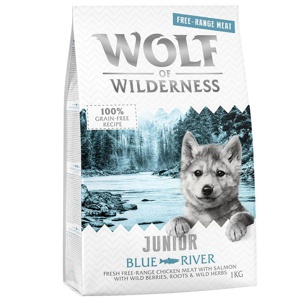 Wolf of Wilderness Junior "Blue River" - Freilandhuhn & Lachs Produktbild