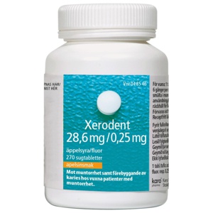 Xerodent, sugtablett 28,6 mg/0,25 mg, 270 st produkt bild