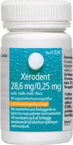 Xerodent, sugtablett 28,6 mg/0,25 mg, 90 st produkt bild