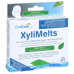 XYLIMELTS Hafttabletten milde Minze OraCoat Produktbild
