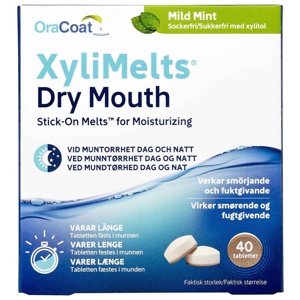 Xylimelts klebetabletter mot munntørrhet mild mint 40 stk produktbilde