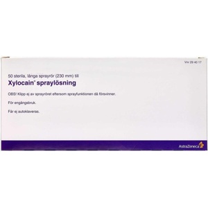 Xylocain sprayrør 23cm steril 50 stk produktbilde