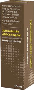 Xylometazolin ABECE utan konserveringsmedel, 1mg/ml 10 ml produkt bild