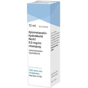 Xylometazolinhydroklorid Norfri 0,5 mg/ml nesespray 10 ml produktbilde