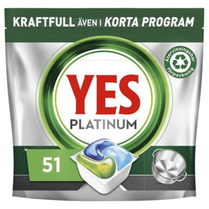YES Platinum All In One Maskindiskmedel, 51 Diskmaskintabletter produkt bild