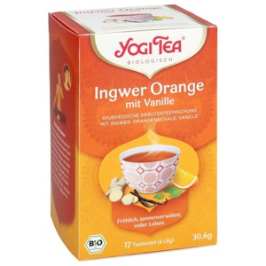 YOGI TEA Ingwer Orange mit Vanille Bio Filterbeut. Produktbild