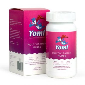 Yomi Multivitamiin Plus viinamarjamaitseline karuke N60 toote pilt