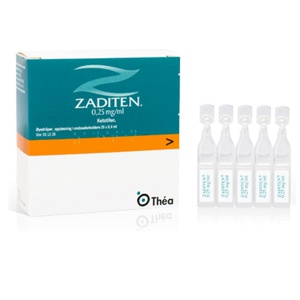Zaditen Øyedråper 0,25mg/ml, 20 x 0.4 ml produktbilde