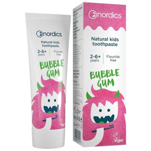 Zahnpasta Kids Bubble-GUM ohne Fluor Nordics, 50 ml Zahncreme Produktbild