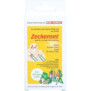 ZECKENSET Dr.Schick 9tlg.Zange/Pflaster/Alk.-Tuch Produktbild