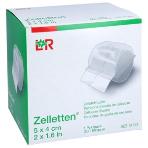 ZELLETTEN Tupfer 4x5 cm unsteril Rolle Produktbild