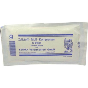 Zellstoff Mullkompressen 10c, 10 St Kompressen Produktbild