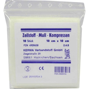 Zellstoff Mullkompressen 10c, 10 St Kompressen Produktbild