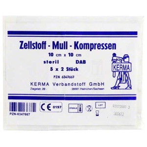Zellstoff Mullkompressen 10c, 5X2 St Kompressen Produktbild