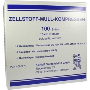 Zellstoff Mullkompressen 10c, 100 St Kompressen Produktbild