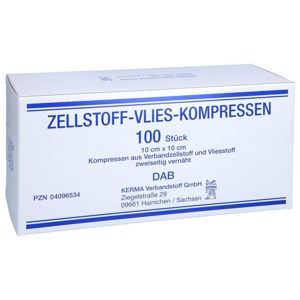 ZELLSTOFF VLIES KOMPRESSEN 10x10 cm unsteril 100 St Kompressen Produktbild
