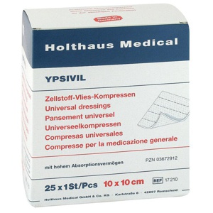 ZELLSTOFF VLIES Kompressen steril YPSIVIL 10x10 cm Produktbild
