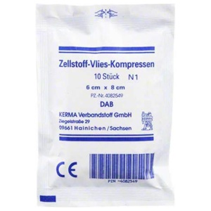 ZELLSTOFF VLIES Kompressen unsteril 6x8 cm Produktbild