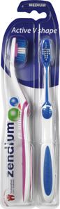 Zendium V-Shape Medium Tandborstar 2 st produkt bild