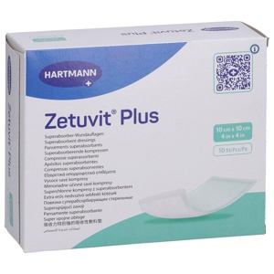 ZETUVIT Plus extrastarke Saugkompr.ste.10x10cm CPC 10 St Kompressen Produktbild