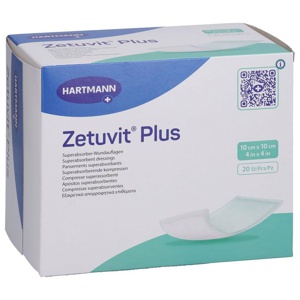 ZETUVIT Plus extrastarke Saugkompr.steril 10x10 cm Produktbild