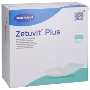 ZETUVIT Plus extrastarke Saugkompr.steril 20x40 cm Produktbild