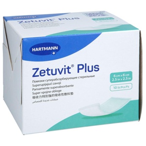ZETUVIT Plus extrastarke Saugkompr.steril 6x6 cm Produktbild