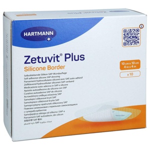 ZETUVIT Plus Silicone Border steril 10x10 cm Produktbild