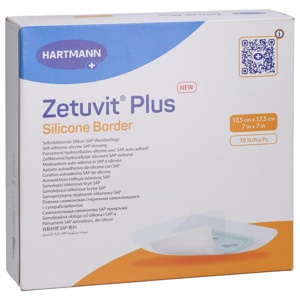 ZETUVIT Plus Silicone Border steril 17,5x17,5 cm Produktbild