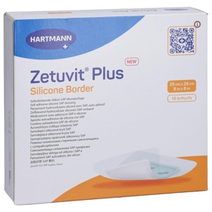 ZETUVIT Plus Silicone Border steril 20x20 cm Produktbild