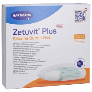 ZETUVIT Plus Silicone Border steril Heel 25x25cm Produktbild