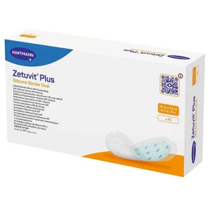 ZETUVIT Plus Silicone Border steril oval 12x23cm Produktbild