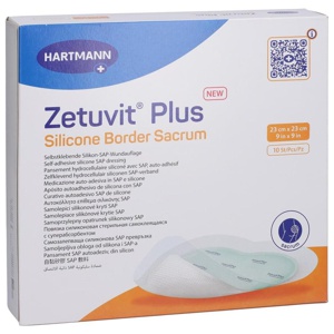 ZETUVIT Plus Silicone Border steril Sacrum 23x23cm Produktbild
