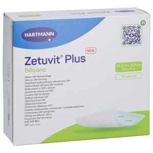 ZETUVIT Plus Silicone steril 12,5x12,5 cm Produktbild