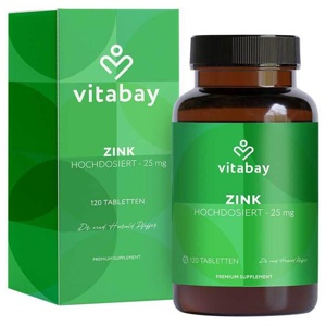 Zink 25 mg aus Zinkcitrat vegan hochdosiert Tabletten, 120 St Tabletten Produktbild