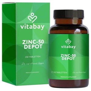Zink 50 Depot Zinkgluconat vegan hochdosiert Tabletten, 250 St Tabletten Produktbild