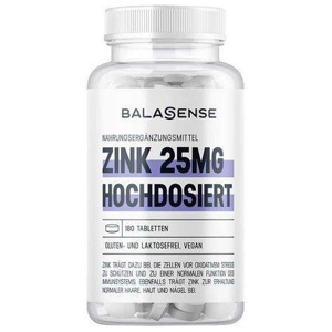 Zink hochdosiert Balasense 25 mg, 180 St Tabletten Produktbild