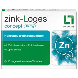 zink-Loges concept 15 mg 90 St Tabletten magensaftresistent Produktbild