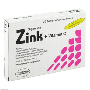 Zink Organisch + Vitamin C Tabletten, 30 St Tabletten Produktbild