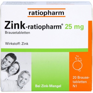 ZINK-RATIOPHARM 25 mg Brausetabletten Produktbild