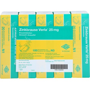 ZINKBRAUSE Verla 25 mg Brausetabletten Produktbild