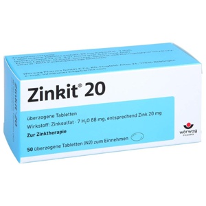 Zinkit® 20 Tabletten, 50 St Überzogene Tabletten Produktbild
