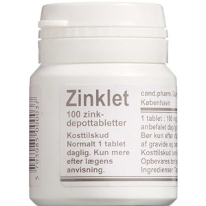 Zinklet depottabletter 100 stk. produktbillede