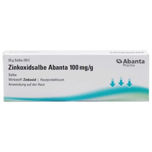 Zinkoxidsalbe Abanta 100 mg / g, 25 g Salbe Produktbild