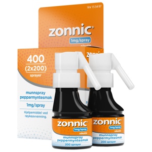 Zonnic 1 mg/dose munnspray peppermynte 2x200 doser produktbilde