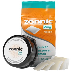 Zonnic 2 mg munnpulver i porsjonspose mint 20 stk produktbilde