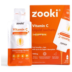 Zooki Liposomal Vitamin C 1,000mg, Citrus Orange Flavour - 14x15ml Liquid Sachets product image