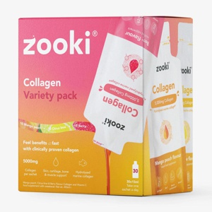 Zooki Marine Collagen Variety 5,000mg-10x15ml Mango Peach 10x15ml Citrus Lime 10x15ml 5,000mg Berry product image