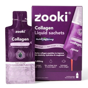 Zooki Super Strength Marine Collagen 11,000mg, Blackcurrant Flavour - 14x18.5ml Liquid Sachets product image