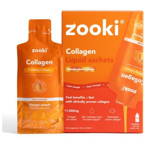 Zooki Super Strength Marine Collagen 11,000mg, Mango Peach Flavour - 14x18.5ml Liquid Sachets product image